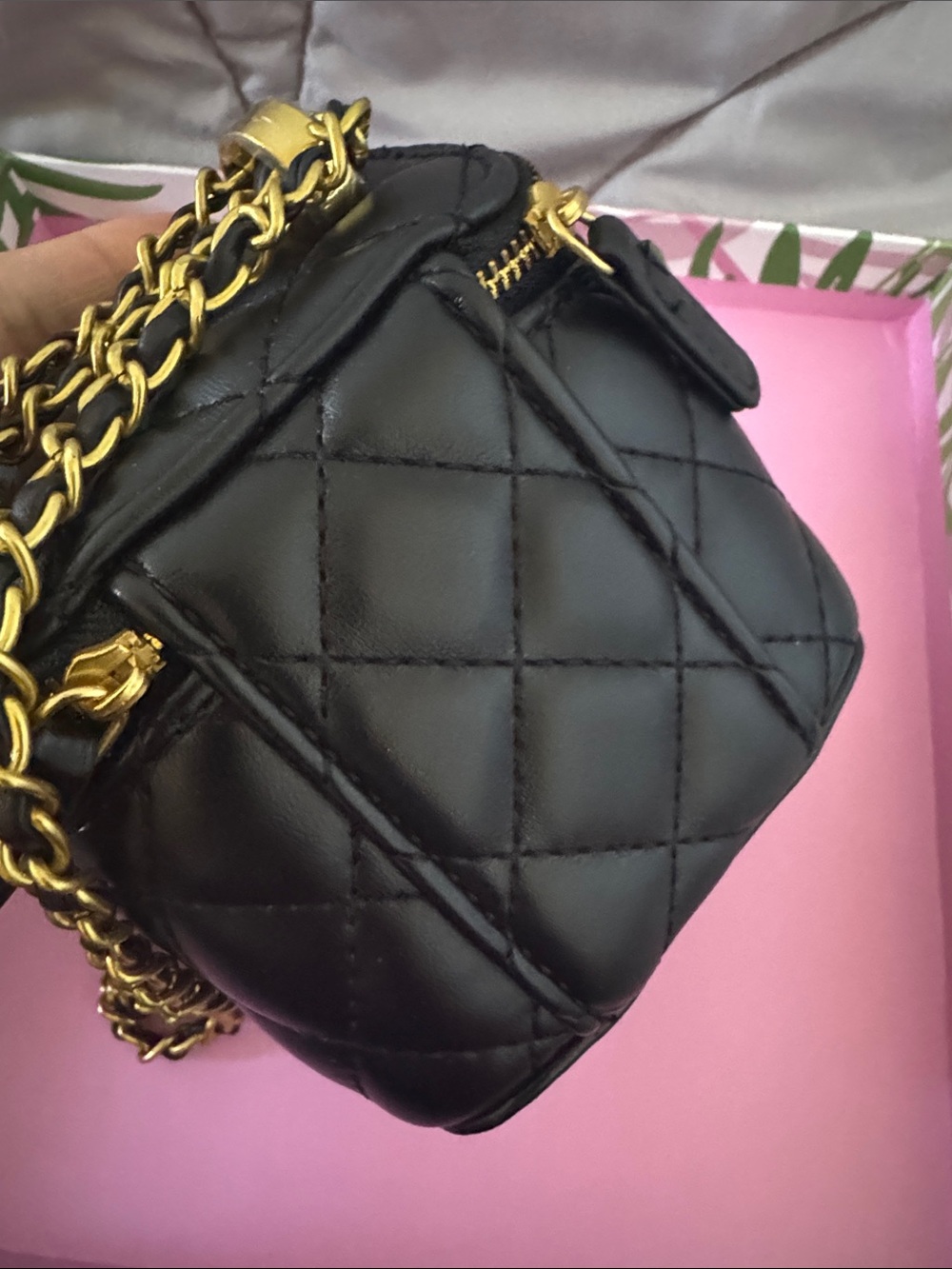 CHANEL Black Quilted Mini Vanity Bag with Gold CC Hardware - Picture 5 of 8